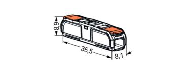 Wago Compact Verbindungsklemme Durchgangsverbinder mit Hebel - 2 Leiter 221-2411 / 60 STÜCK (VPE)